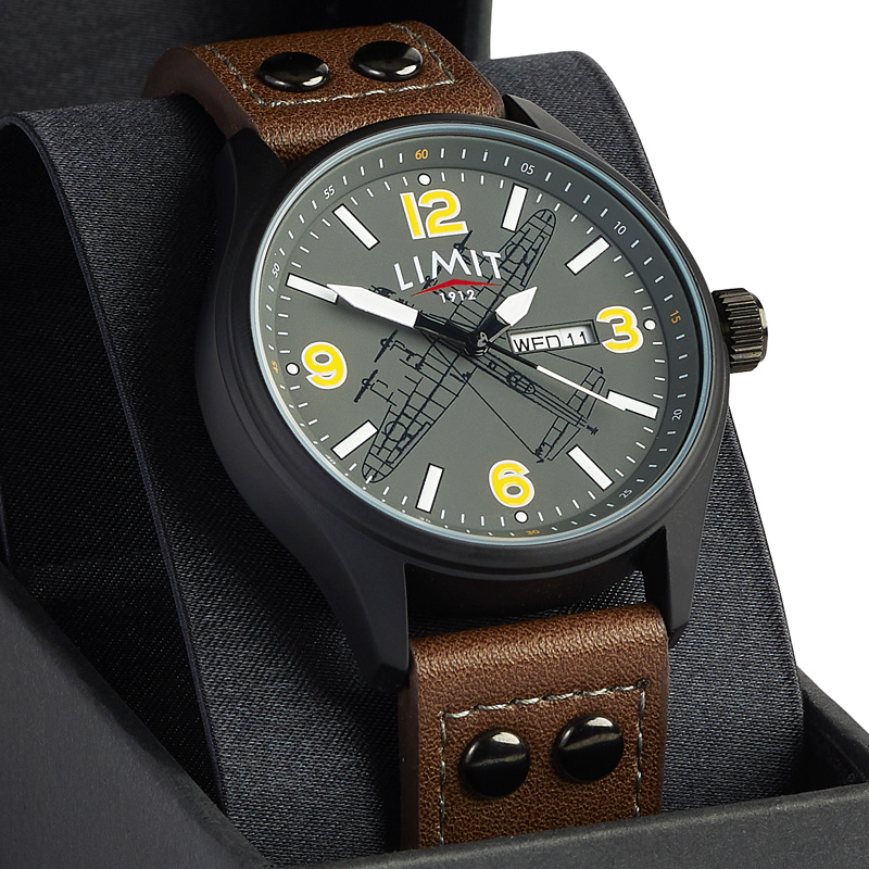 Lancaster Crew Watch boxed detail face